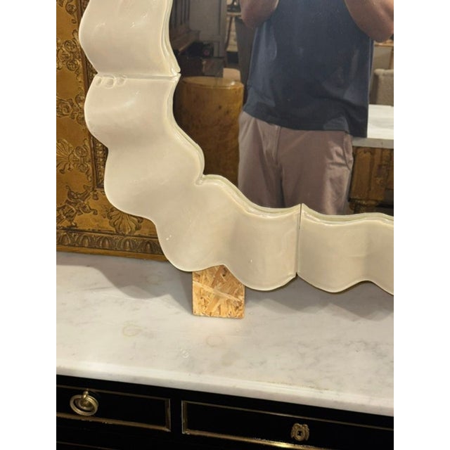 Early 21st Century Murano Ivory Glass Wave Mirrors For Sale - Image 5 of 7
