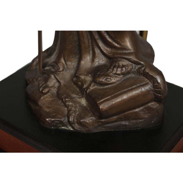 Metal Figural Lady Justice Table Lamp For Sale - Image 7 of 12