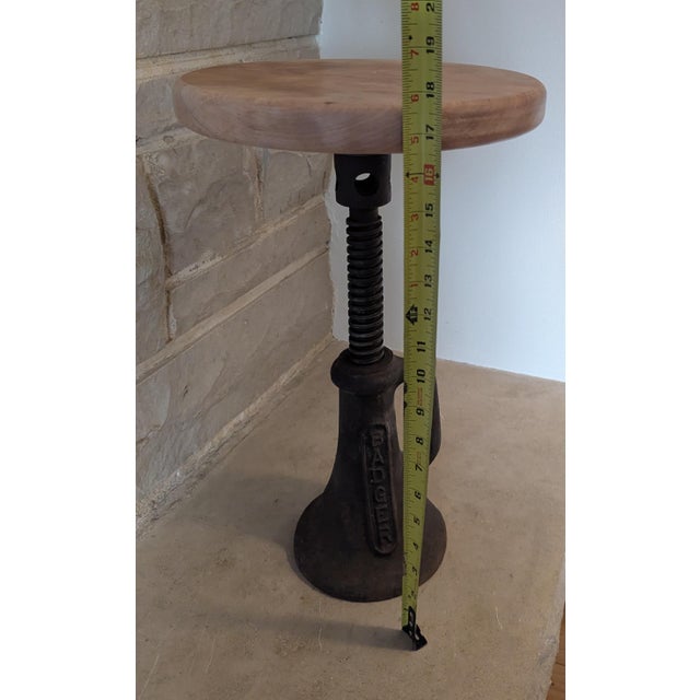 Wood Mid-Century Railroad Badger Screw Jack Table For Sale - Image 7 of 10