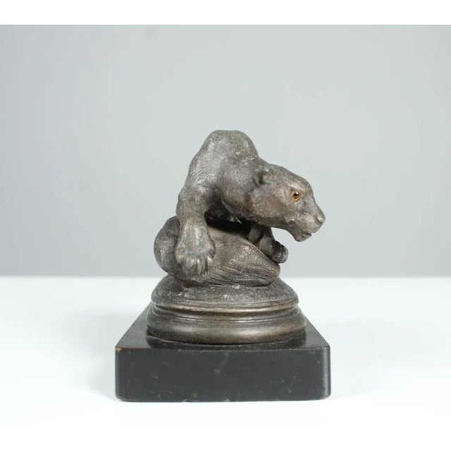Antique Zinc Casting Panther Sculpture, 1880s For Sale - Image 4 of 8