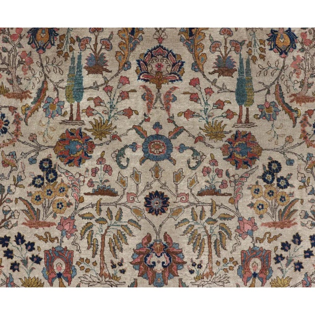 Antique Tabriz With All-Over Floral Sub-Geometric Design ...