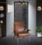 Accent Wooden Chair, Faux Leather Brown Chair, Mid-Century Modern Chair, Leather Armchair, Brown Reading Chair, Comfy Upholstered Grey Chair For Sale - Image 6 of 7