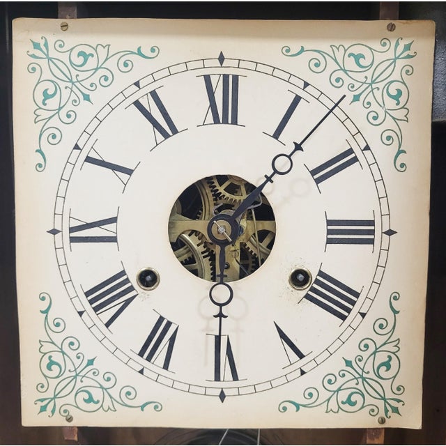 American Mid 19th C Carved Gilt & Reverse Painted Seth Thomas Shelf Clock For Sale In New York - Image 6 of 18