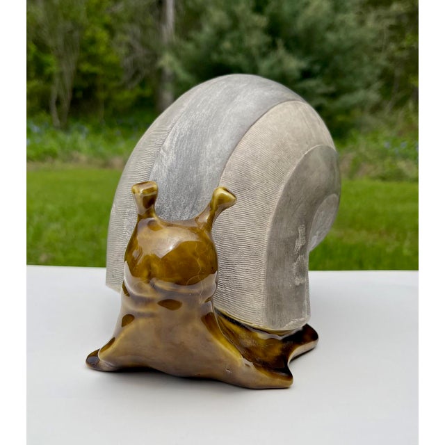 Mid-Century Modern Mid 20th Century Anthony Freeman McFarlin California Pottery Snail Signed For Sale - Image 3 of 9