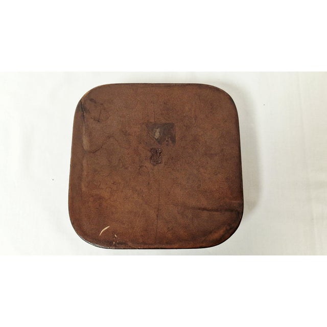 Glass Mid-Century Leather and Glass Ashtray for Cigars and Pipes, Italy, 1970s For Sale - Image 7 of 9