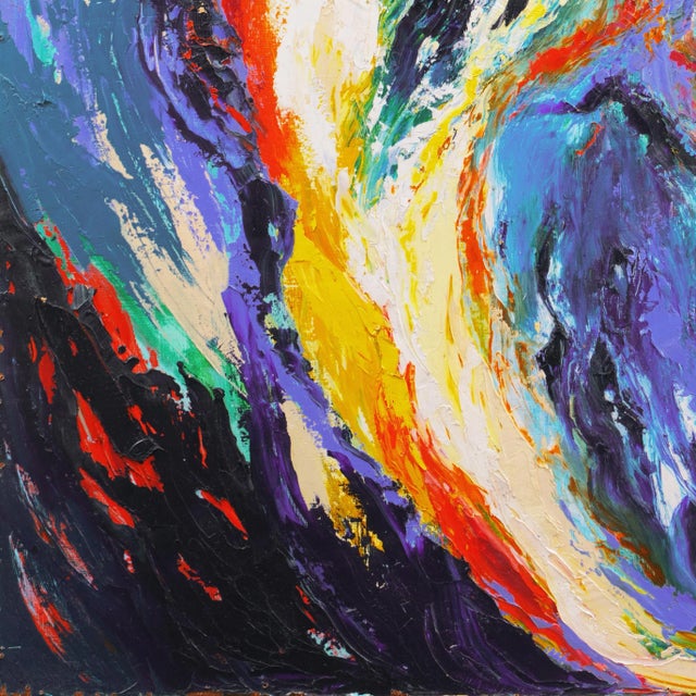 'Perroquets' by Rosemary Hornak, 1992 Expressionist Oil, Parrots, Detroit Woman Artist For Sale - Image 4 of 7