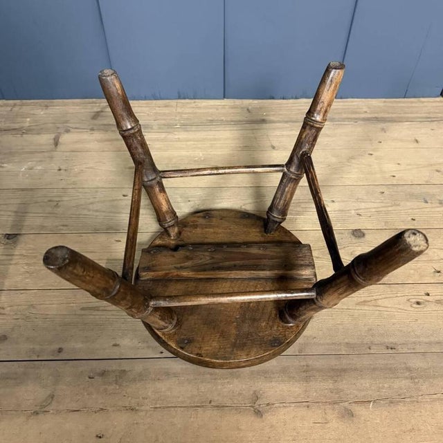 Stool in Beech and Faux Bamboo For Sale - Image 13 of 16