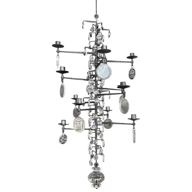 Kosta Boda Eleven Arm Chandelier by Erik Höglund for Boda Glasbruk, Sweden For Sale - Image 4 of 17