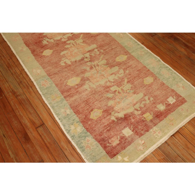 1940s Vintage Turkish Flower Runner, 3' X 7'6'' For Sale - Image 5 of 9