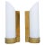 Mid-Century Modern Brass and Opaline Wall Lamps Attributed to Asea Sweden, Set of 2 For Sale