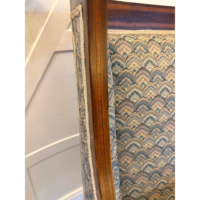 Brown Antique Edwardian Mahogany Bergère Wing Armchair, 1900 For Sale - Image 8 of 11