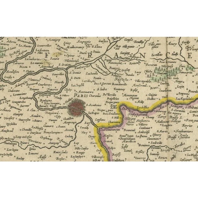 Map of Paris and Isle De France by Templeux, 1650 For Sale - Image 6 of 10