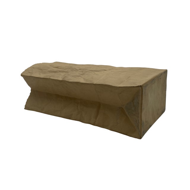 Michael Harvey "Paper Bag" Ceramic Vase, Crinkle Craft Collection For Sale - Image 4 of 7