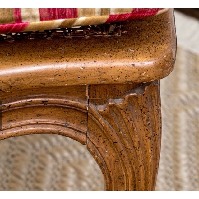 Antique French Louis XV Style Cane Back Armchair With Scalloped Upholstery For Sale In New York - Image 6 of 6
