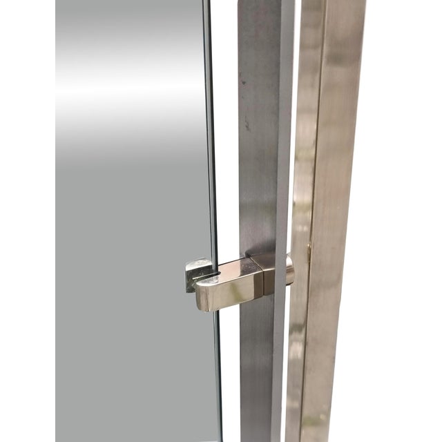 Silver Chrome-Plated Brass Floor Standing Cheval Mirror, Italy, 1960s For Sale - Image 8 of 11