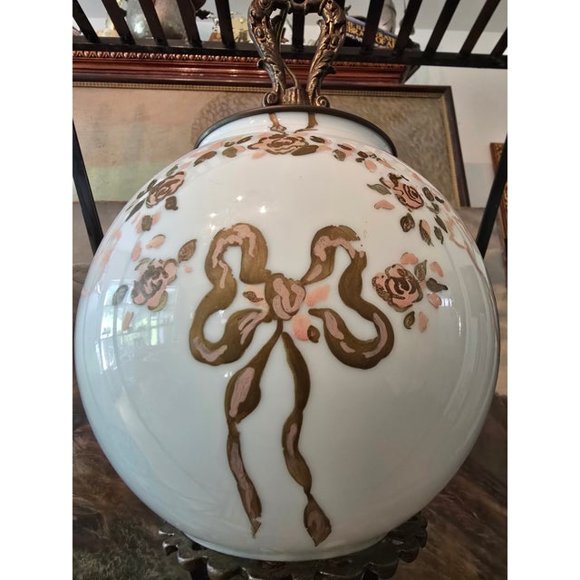 Vintage Mid Century Cherub Cupid Angels Hanging Light For Sale - Image 4 of 9