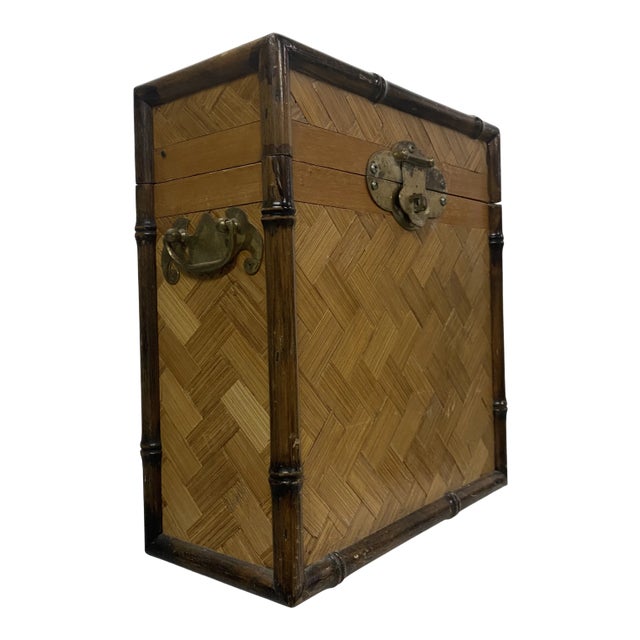 Faux Bamboo Woven Rattan Box For Sale