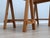 Trestle Beech Writing Desk with Leather Chairs, Italy, 1970s, Set of 3 For Sale - Image 6 of 17
