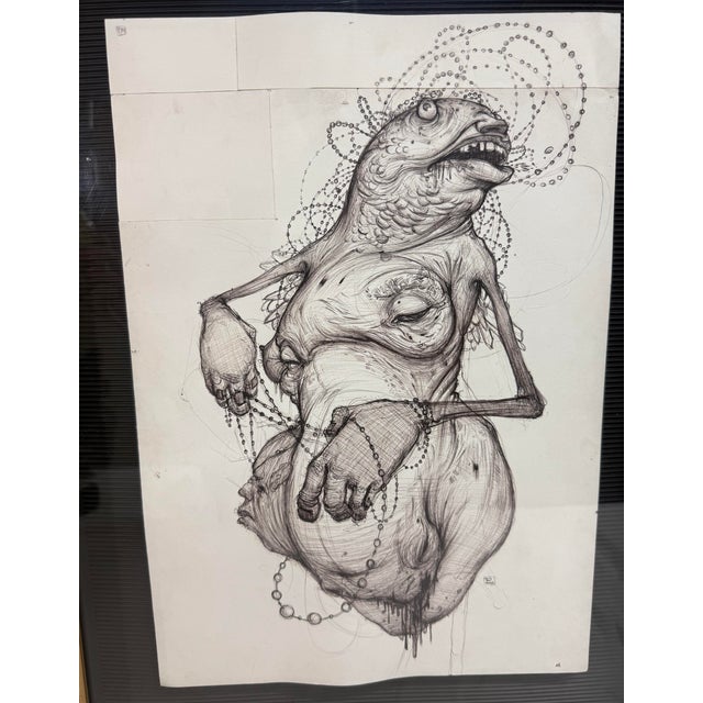 Up for sale is an original 2009 pop surrealism pen, ink, and graphite by Ekundayo. It is signed/dated by the artist and...