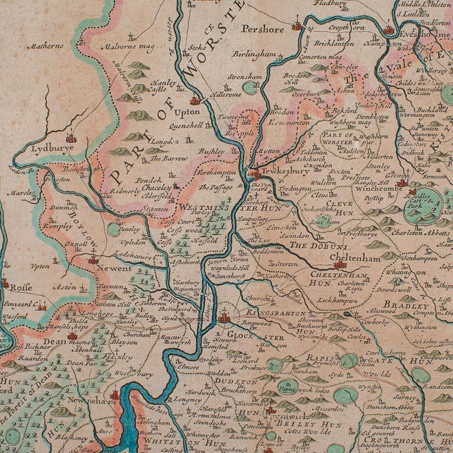 Antique Gloucestershire Map, English, Framed Cartography, Robert Morden, c.1700 For Sale - Image 11 of 12