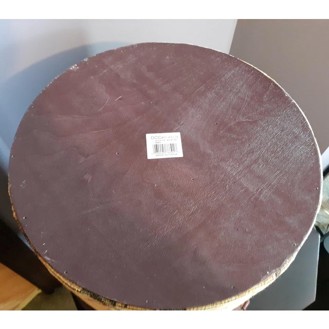 Late Set of 3 Beige Rose Pattern Tapestry Nesting Wooden Boxes For Sale - Image 10 of 11