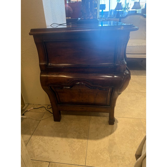 Mid 20th Century Hand Carved French Provincial Fruitwood Bombe Chest For Sale - Image 5 of 11
