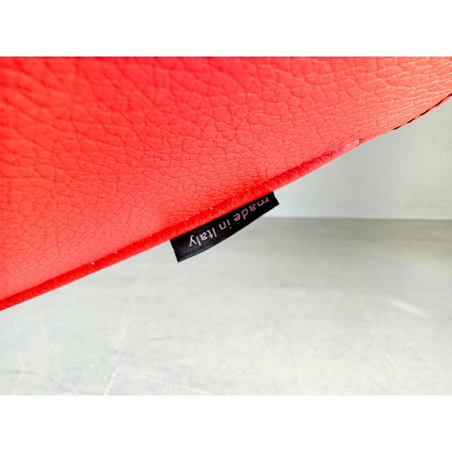 Animal Skin Moroso Swivel Armchair in Leather Red from Patricia Urquiola For Sale - Image 7 of 12