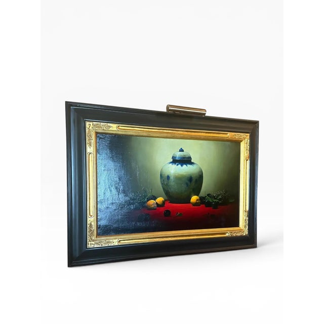 Framed Still Life Oil Painting by Sean Farrell — Classic Elegance in Luminous Detail For Sale In Boston - Image 6 of 12
