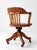 Wood Antique Gunlock Banker's Swivel Desk Chair For Sale - Image 7 of 17