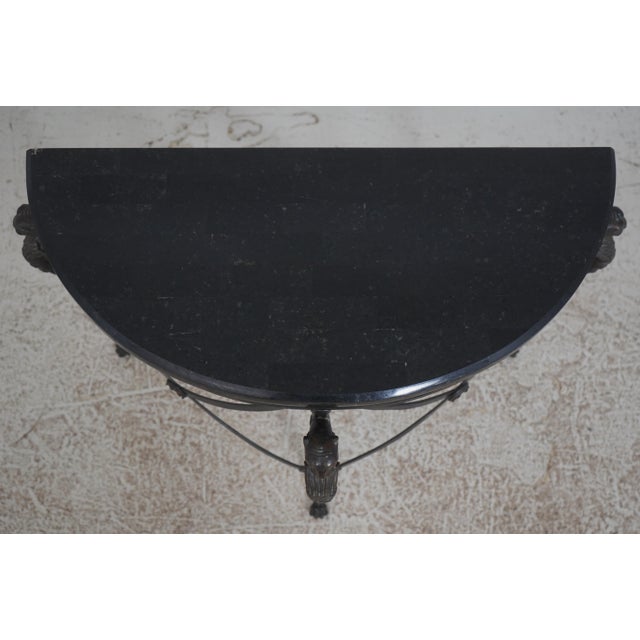Neoclassical Maitland Smith Bronze Base Marble Top Console Table For Sale - Image 3 of 16