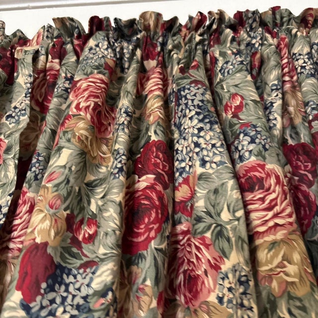 Pack of 2 Red Floral Valances 16x45 Each New For Sale - Image 6 of 12