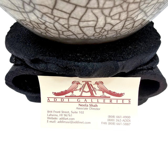 1999 Matthew Lovein Classic Wish Keeper Raku Sculpture With Provenance For Sale - Image 18 of 18