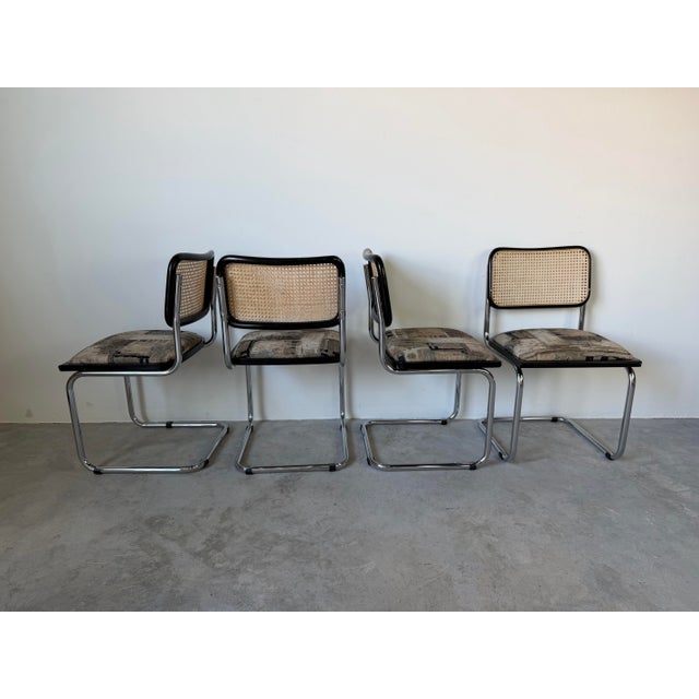 Vintage Italian Marcel Breuer-Style Cesca Chrome and Cane Dining Chairs – Set of 6 For Sale - Image 11 of 12