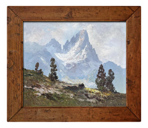 Cimon Della Pala Alpine Landscape with Dolomites, 20th Century, Oil on Canvas