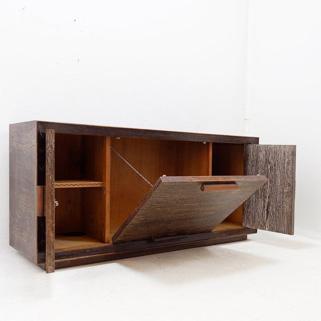 Wood Vintage Sideboard in Wenge Wood For Sale - Image 7 of 15