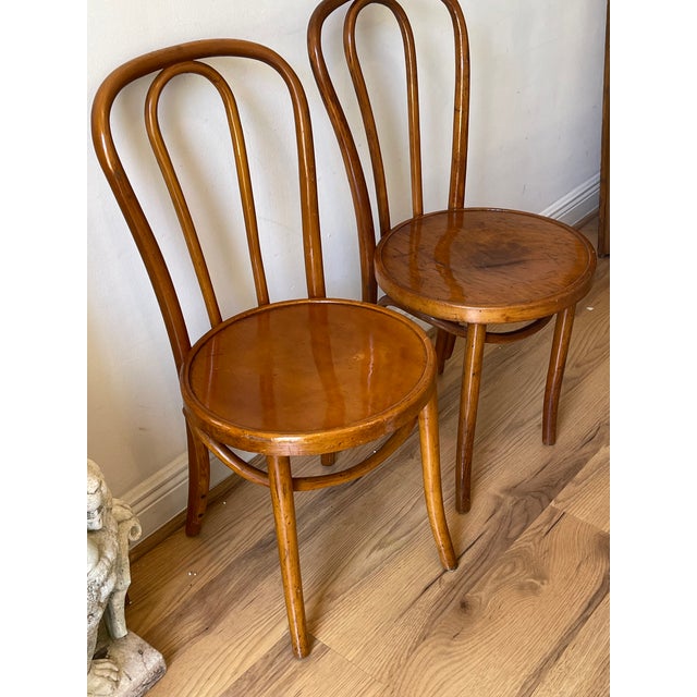 Art Deco 1940s Pair Art Deco Thonet Style Side Chairs For Sale - Image 3 of 5