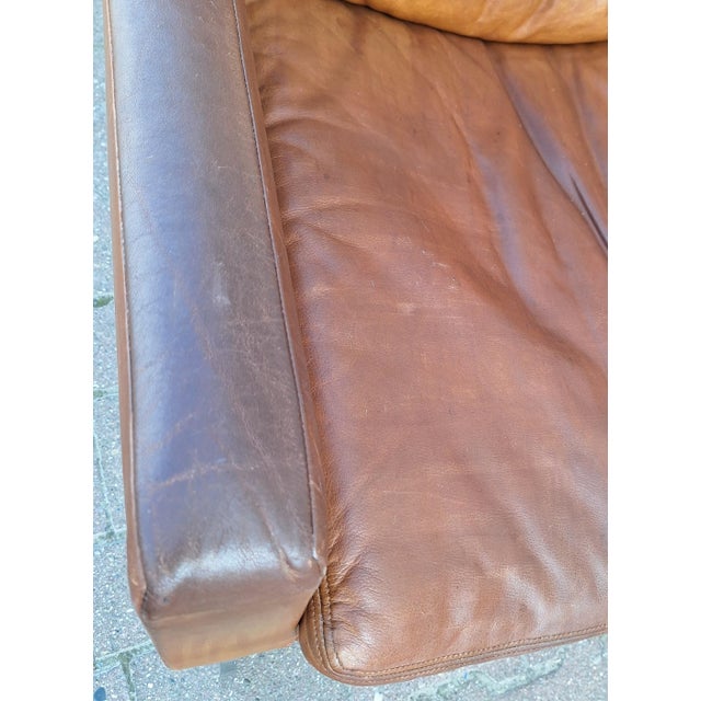 Mid-Century DS 201 Armchairs in Cognac-Colored Cowhide Leather by Robert Haussmann for De Sede, 1960s, Set of 2 For Sale - Image 13 of 15