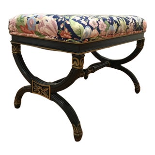 Mid 20th Century Savonarola Curule Regency Bench Attributed Grosfeld House For Sale