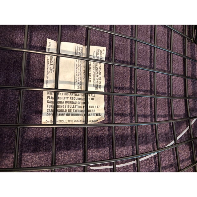 2010s Bertoia Wide Diamond Chair + Ottoman Covers – Purple Bouclé For Sale - Image 5 of 8