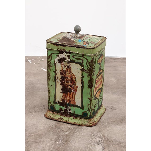 Metal Vintage Bergers Germania-Cacao Storage Tin, Early 20th Century For Sale - Image 7 of 14