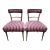 Pair of Vintage Hollywood Regency Accent Chairs in Red & Grey Stripe Upholstery on Gold For Sale