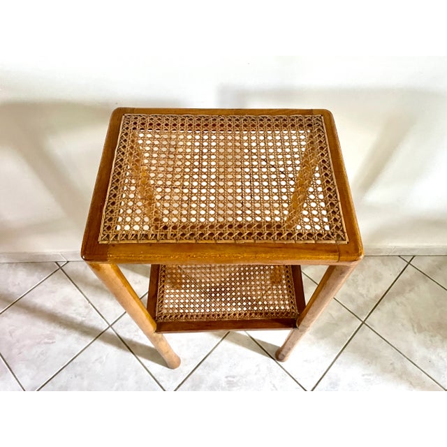 Wood Cane Console with Elephant Legs, 1960 For Sale - Image 7 of 11