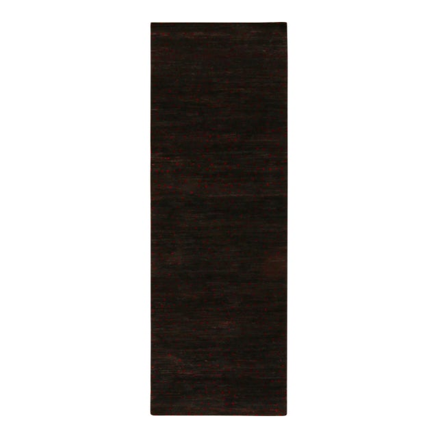 2010s Rug & Kilim’s Modern Runner in Black With Red Dots Pattern For Sale