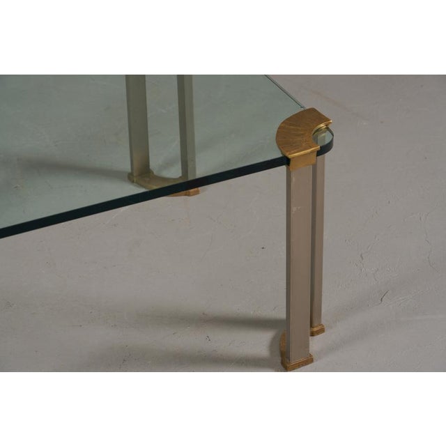 Metal Small Vintage Bronze and Glass Coffee Table from Peter Ghyczy, Germany, 1970s For Sale - Image 7 of 9