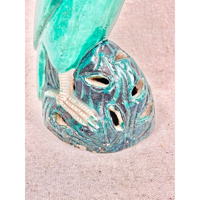Green Antique Chinese Export Parrot Figurine For Sale - Image 8 of 10
