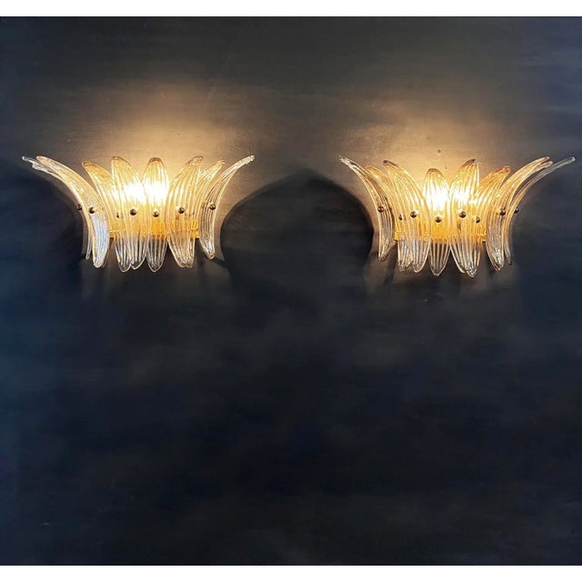 2020s Palmette Smoked Glasses Sconces - a Pair For Sale - Image 5 of 8