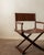 Brown Italian Modern Directors Chair in Wood & Leather, 1980s For Sale - Image 8 of 18