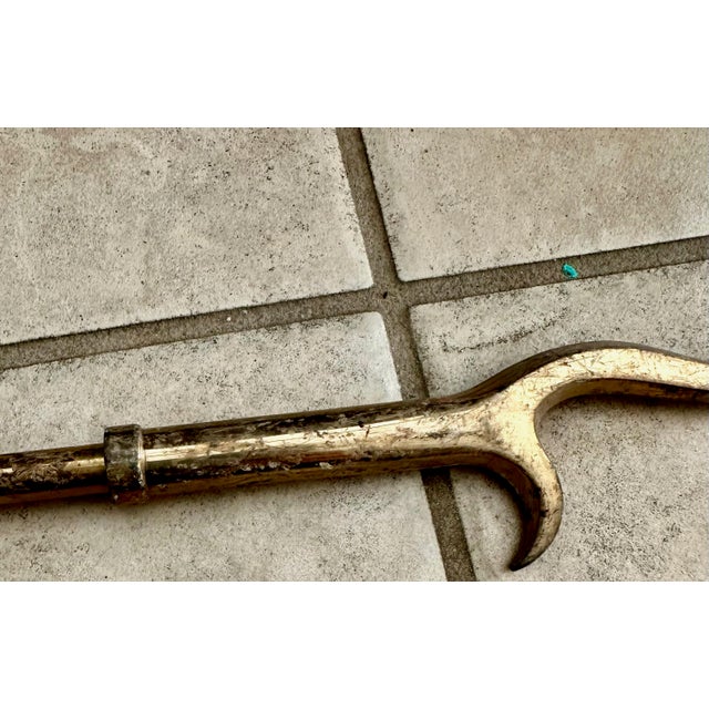 Set Modernist Brass Fireplace Tool Set For Sale - Image 14 of 16