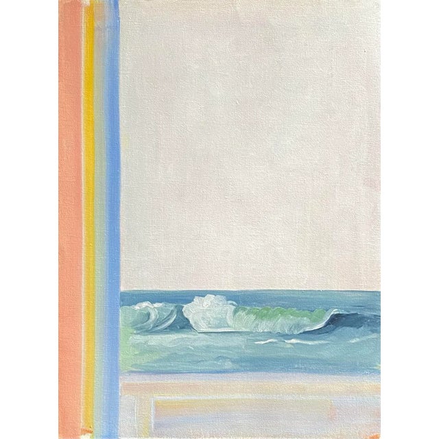 Oil painting on canvas of an abstract view from my window by Satori Gregorakis. Framed and Glazed. 17” X 22” Signed on the...