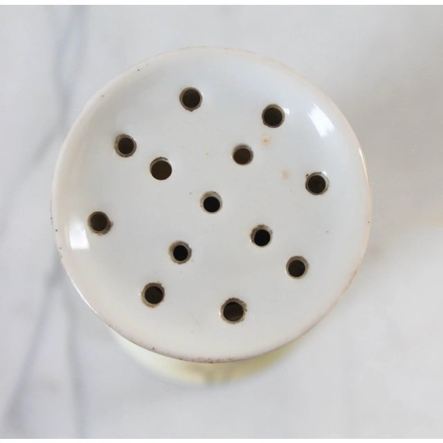 Farmhouse Vintage Hand Painted Porcelain Hatpin Holder For Sale - Image 3 of 9